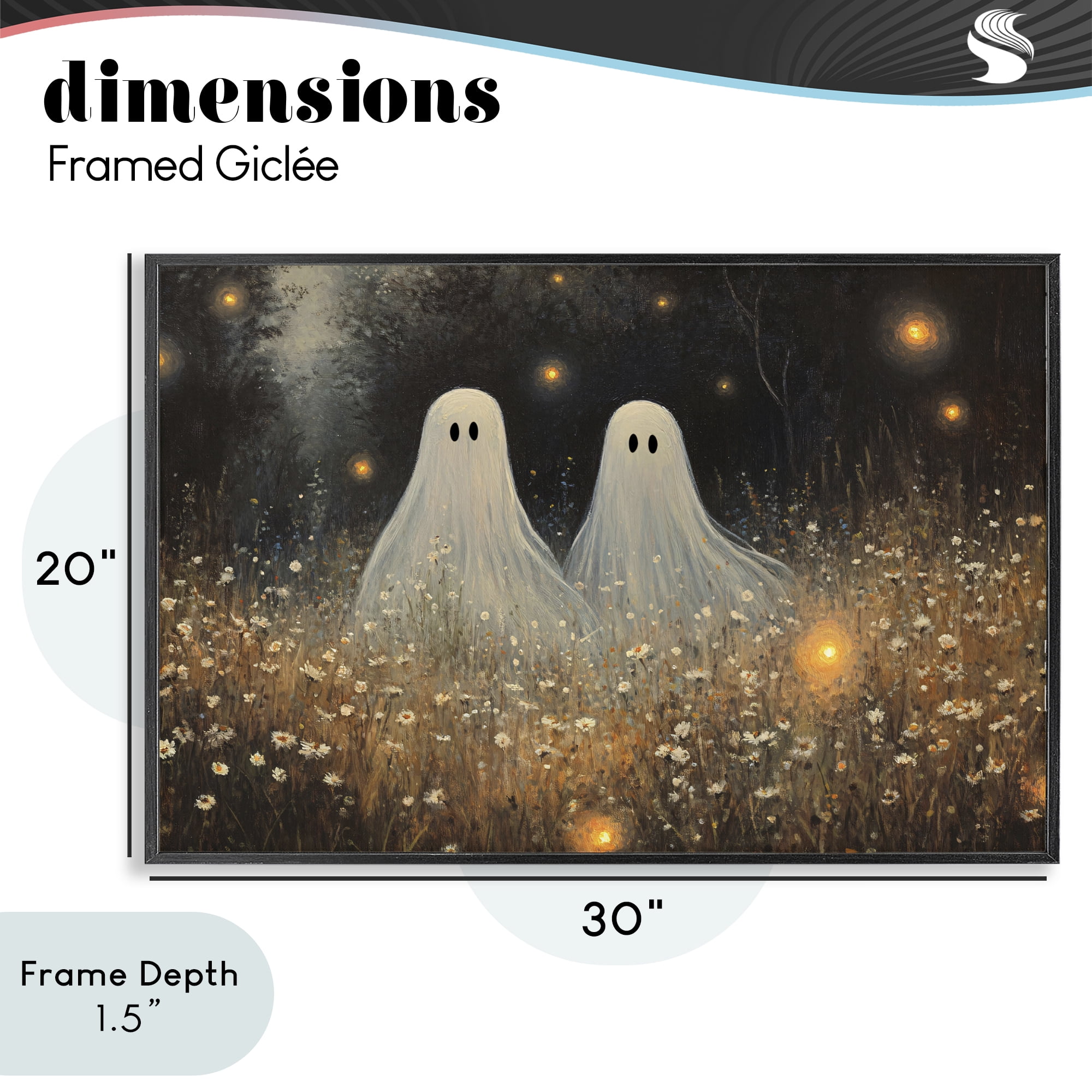 Stupell Industries Ethereal Ghost Twins Black Framed Giclee Art, design by Jacky Ngan
