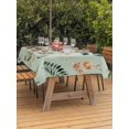 thumbnail image 2 of Spring Leaves Outdoor Tablecloth - 52x70 Inch Rectangle Dining Table Cover, Pink Flowers Pastoral Botanical Green Waterproof Outdoor Table Cloth with Umbrella Hole & Zipper for Picnic/Patio/Party, 2 of 7