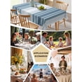 thumbnail image 6 of Blue Ombre Stripe Tablecloth Rectangle Table Cloths 54x108, Waterproof Outdoor Table Cloth Covers Decorative Table Protector, Farmhouse Simple Striped Washable Table Cover for Kitchen Dinning Party, 6 of 8