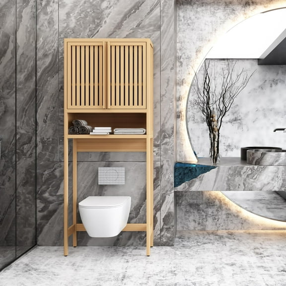 Space Saving Beautiful Finish Large Capacity Bathroom Organizer Freestanding