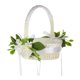 thumbnail image 3 of Cestas de flores para niña de las flores de boda con asa, cestas de flores con lazo de satén para flores Blanco, 3 of 9