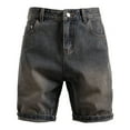 thumbnail image 1 of pstuiky Pantalones cortos deportivos para hombre, Pantalones cortos de mezclilla para hombre, de pierna recta, cinco cuartos, de color liso Pantalones cortos de baloncesto, 1 of 3