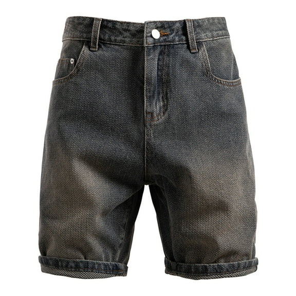 Dagegui Mens Short Jean Vintage Straight Leg Denim Shorts Streetwear Summer Everyday Short Pants Dark Blue S