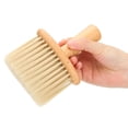 thumbnail image 3 of Cepillo de barrido de pelo roto, mango de madera, cepillo de plumero para corte de pelo, para barbería, estilista, 3 of 8