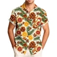 thumbnail image 2 of LODIENY Men's Hawaiian Shirt Funny Vintage Boho Floral Tropical Palm Tree Pattern Print Summer Beach Casual Short Sleeve Button Down Holiday Vacation Tees Tops Gold S, 2 of 7