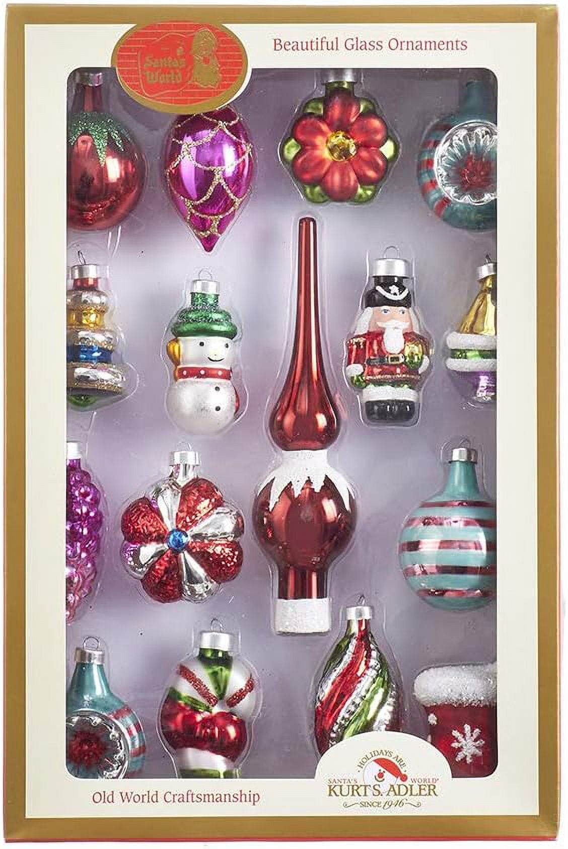 Kurt Adler Early Years Multi-color Glass Christmas Miniature