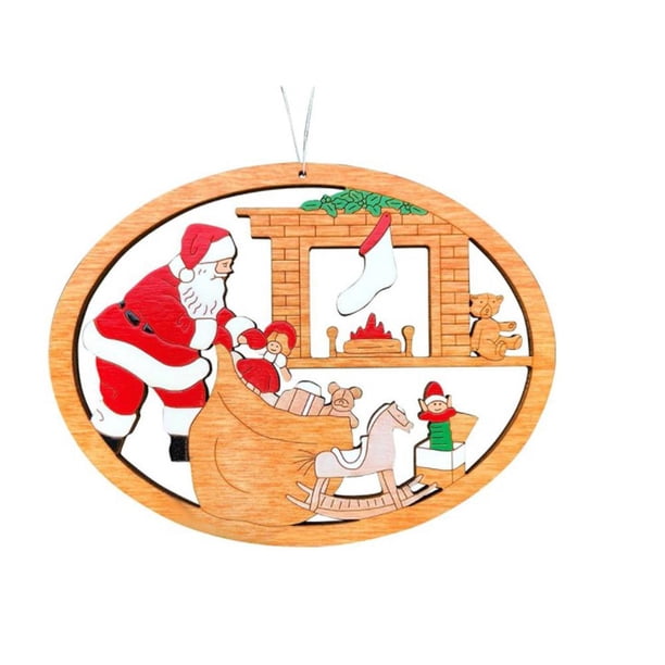 Navidad Natividad Colgante De Madera Adornos Adornos Con Hueco Tallado Para La Decoración De La Fiesta De Navidad Eigraketly HA042674-01