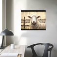 thumbnail image 4 of Orinice  Sheep Canvas Wall Art Rustic Farmhouse Lamb Pictures Print Farm Animal Painting Vintage Artwork for Home Office Decor Framed 16x12in, 4 of 6
