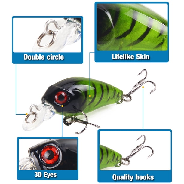 Cebo de pesca de plástico, 5 uds., diseño de bola de acero, resistente al desgaste vivo, cebo de pececillo, accesorio de pesca