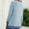 thumbnail image 4 of Besolor Womens Fall Spring Tunic Tops Color Match Crewneck Long Sleeve Shirts Casual Loose Trendy Pullover Blouse, 4 of 4