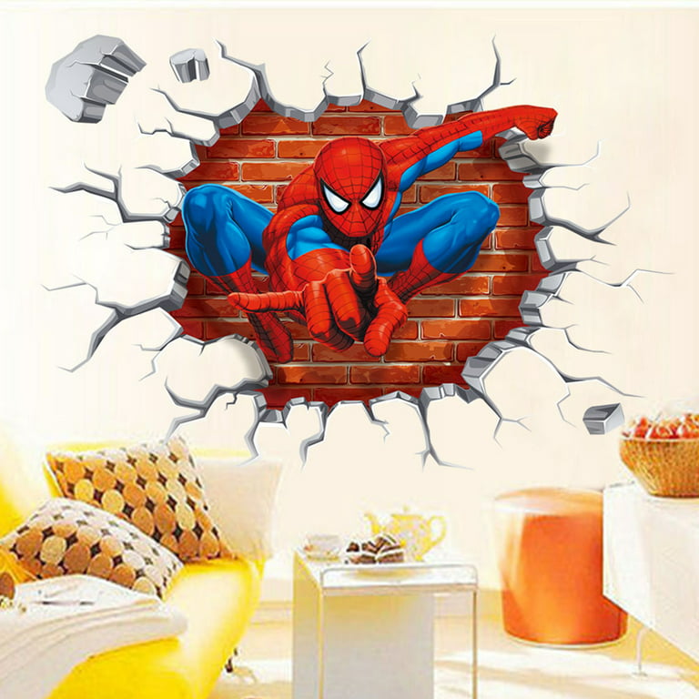 Spiderman Wallpaper for Boy's Room, Superhero Spiderman Wall Mural  Decoration, Wall Covering Superhero Decor for Children Bedoom Nursery 