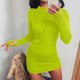 thumbnail image 3 of Gibobby Vestido casual para mujer Vestido de suéter ajustado sin espalda de punto con cuello en V y manga larga para mujer(Verde,M), 3 of 4