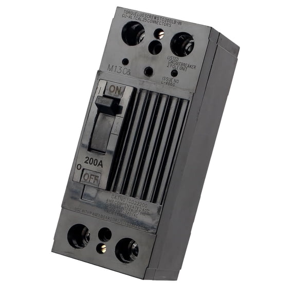 TQD22200WL 2-Pole 200 Amp Circuit Breaker, 240V 10kAIC Bolt-On Thermal Magnetic Breaker Compatible with GE Load Center