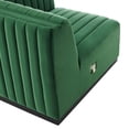thumbnail image 5 of Modular Sofa Corner Chair, Black Green, Velvet, French Living Lounge Cafe Lobby Hospitality Restaurant, Modern Contemporary Boutique HB33754, 5 of 6