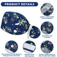 thumbnail image 4 of 6 Pcs Scrub Caps Women Nursing Hats with Buttons Ponytail Holder Bouffant Turban, Adjustable Bouffant Nurse Hats, 4 of 9