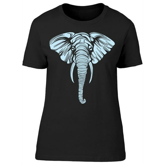 Elephant Head Line Art T-Shirt Women -Image by Shutterstock, Female Medium