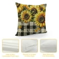 thumbnail image 4 of Qinduosi  Decorative Sunflower Pillow Cover, Yellow Black Buffalo Plaid Throw Pillow Cover, Farmhouse Sunflower Decor for Home Outdoor Sofa Couch, Fall Flower Pillow case (No Insert) White, 4 of 5