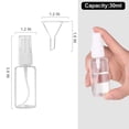 thumbnail image 2 of Botella pulverizadora de plástico pequeña de 1Oz/30Ml, minibotellas vacías de viaje con embudos y etiquetas, paquete de 6, 2 of 8
