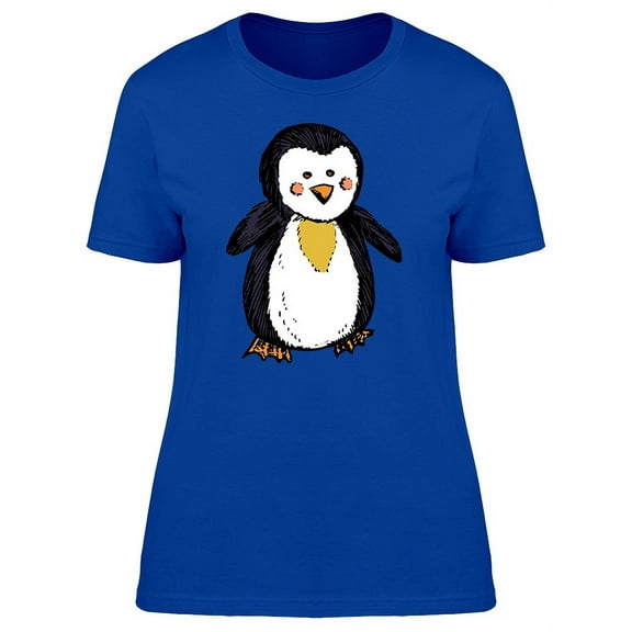 Happy Penguin Toy Ink Style T-Shirt Women -Image by Shutterstock, Female Large
