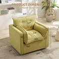 thumbnail image 6 of TROPOW Accent Chair, for Living Room, Upholstered Sofa Chair Reading Chairs for Bedroom, Comfy Modern Chair Linen Fabric Swivel Chair Boucle Chair Single Armchair, Green, 6 of 7