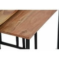 thumbnail image 4 of The Urban Port Industrial Style Wooden Nesting Coffee End Tables With Metal Base Set Of 3, Brown And Black, 4 of 5