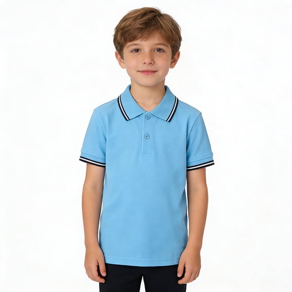 WELOIJEVBE Kids Boys Short Sleeve Polo Shirts Summer Active Performance Tops for Kid Classic Collared Neck Boys Polo Shirts Boys Shirts Size 6-7 Years