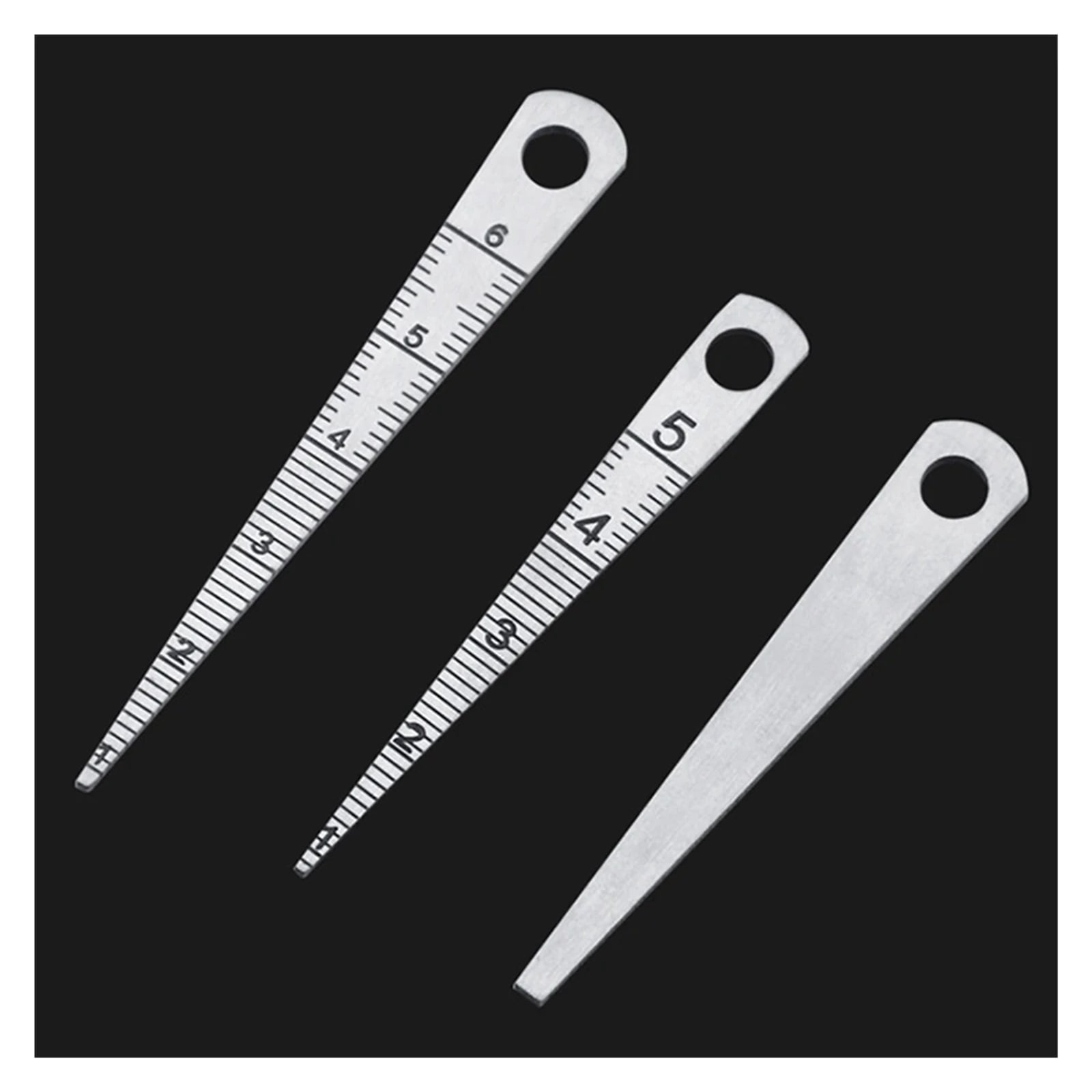6pcs/set Stainless Steel Taper Gauge 0mm-7mm Aperture Scale Wedge Feeler Gauge Aperture Scale Hole Inspection Measuring Ruler ,Corrosion-Resistant