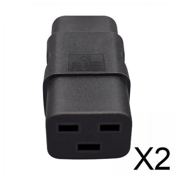 Adaptador de corriente,Adaptador de corriente IEC320 C14 a C19 10A 16A 250V,Enrutadores convertidores IEC320 C14 a IEC320 C19,Conector de conversión C14 macho a C19 hembra PVC,C14 3 pines
