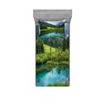 thumbnail image 2 of Landscape Bedding Set with Sheet & Covers, Photo of Zelenci Pond near Kranjska Gora in Slovenia Idyllic View Scenic Scenery, Printed Bedroom Decor 2 Shams, 4 Sizes, Green Aqua, by Ambesonne, 2 of 3