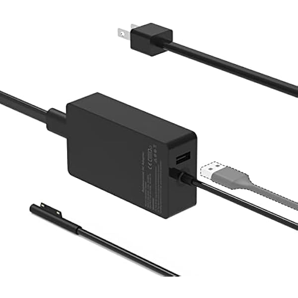 wonima11 65W Surface Pro Charger for Surface Pro 9 8 3 7 6 5 4 X Compatible with Microsoft Surface Laptop 1 2 3 Surface Go Go 2 Go 3 Surface Book 1 2 Surface Charger Power Supply Adapter