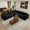 Black, variant on Eyisean 118.2" Corduroy Modern V Shaped Corner Sofa, Comfy Modular Sectional Cloud Couch with Pillows, Deep Seat Upholstered Sofa Set, Fluffy Boneless Couches for Living Room, No Assembly