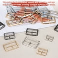 thumbnail image 4 of Uxcell 1.38 IN(35mm) Metal Single Prong Buckle [8Pcs] - Webbing Belts Center Bar Buckle - [Gold Tone] Square Loops Clasp, 4 of 7
