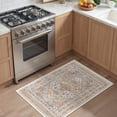 thumbnail image 5 of Roxstand 2'x3' Washable Entryway Rug, Vintage Oriental Non Slip Stain Resistant Small Accent Throw Kitchen Rugs, Orange, 5 of 10