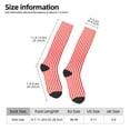thumbnail image 3 of Knee High Socks for Women Red White Vertical Stripe Pattern Long Tube Sock Uniform Socks, 3 of 7