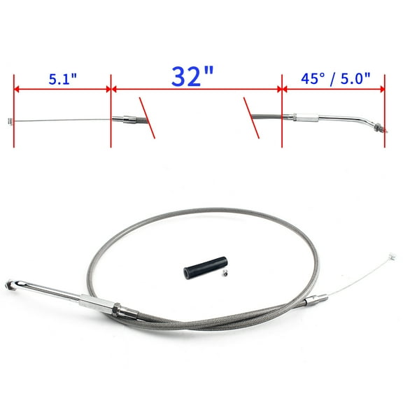 Stainless Braided Throttle Cable 56381 for Harley Sportster XL1200C Custom 96-98