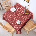 thumbnail image 2 of Red Christmas Reindeer Pattern Square Tablecloth,Waterproof Square Table Cover,Wipeable Spillproof Washable Table Cover for Home Kitchen Party Decor 60"x60"(152x152cm), 2 of 6
