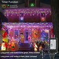 thumbnail image 6 of ZOEYKIMLO 29FT Icicle Christmas Lights 180LED, Outdoor Multicolor Christmas String Lights Plug in, 8 Mode for Outside House Yard Patio Eave Decorations, 2PACK, 6 of 8