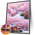 thumbnail image 2 of Pintura de diamante 5D DIY Taladro redondo completo Flor Montaña Villa Kit Decoración Artesanía Hugtrwg Para estrenar, 2 of 9
