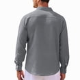 thumbnail image 3 of Havenx Mens Henley Shirt Roll-Up Long Sleeve Button Up Shirts Band Collar Textured T-Shirts Loose Fit Casual Summer Lightweight Tops,Dark Gray 2XL, 3 of 5