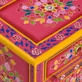 thumbnail image 2 of vidaXL Bedside Cabinet Solid Mango Wood Pink Hand Painted, 2 of 4