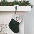 thumbnail image 2 of Green 26 Letter Embroidered Knitted Christmas Stockings,7.8 Inches Mini Green Knitted Stocking with White Cuff Decorations,Fireplace Hanging Stockings for Xmas Party Decor, 2 of 5