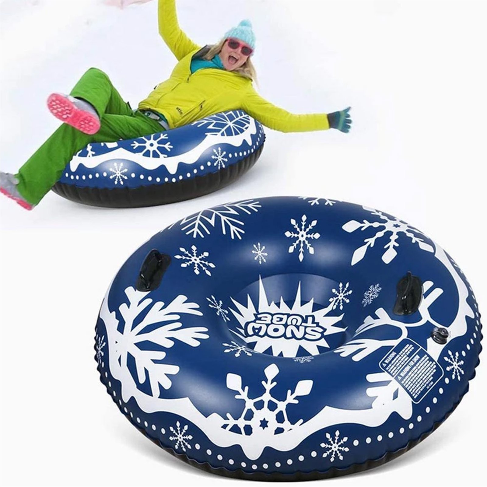 Wodesid Inflatable Snow Tube 47 Inch Snow Sled for Kids/Adults Heavy