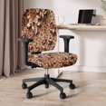 thumbnail image 5 of CHAQLIN Leopard Bow Print Desk Chair Cover with Decorative Stretchable Fabric, Set of 2 Elastic Office Chair Slipcover for High Back Boss Chair, 5 of 7