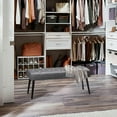 thumbnail image 6 of Dycanpo 44.5”Ottoman Benches for Bedroom,Faux Leather Modern Entryway Bench, Dark Gray, 6 of 6
