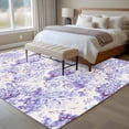 thumbnail image 4 of Purple Floral Area Rug 5x7 FT, Non Slip Bedroom Throw Carpet, Hydrangeas Flower Spring Summer Botanical Washable Soft Floor Carpet Non-Shedding Rug for Dining Room Bedside Classroom Desk, 4 of 9