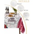thumbnail image 2 of Happy Birthday Table Cloth, Waterproof Tablecloth for Rectangle Tables, Red Dress Crown Carriage Flowers Butterfly Reusable Washable Fabric Table Cover for Restaurant Kitchen Dining Tables 52"x70", 2 of 9
