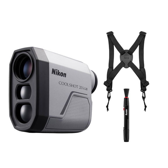 Nikon COOLSHOT 20i GIII Golf Range Finder - Pinpoint Accuracy with Harness, Cleaning Pen