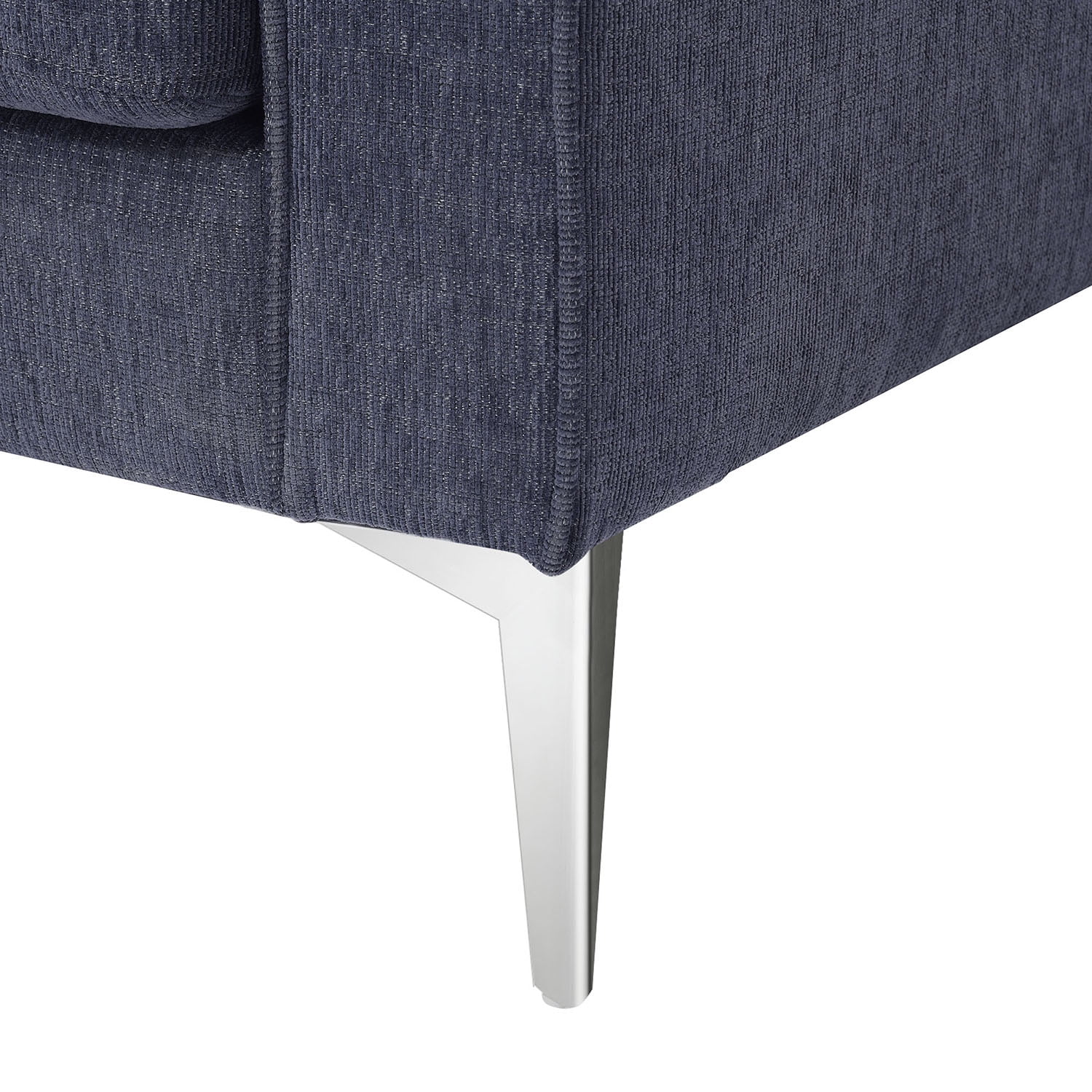 Kadyn Modern 3-Piece Sofa Sets, Upholstered 3-Seat Sofa with Sturdy Metal Legs, Loveseat and Single Chair for Living Room Furniture Set, Blue-gray