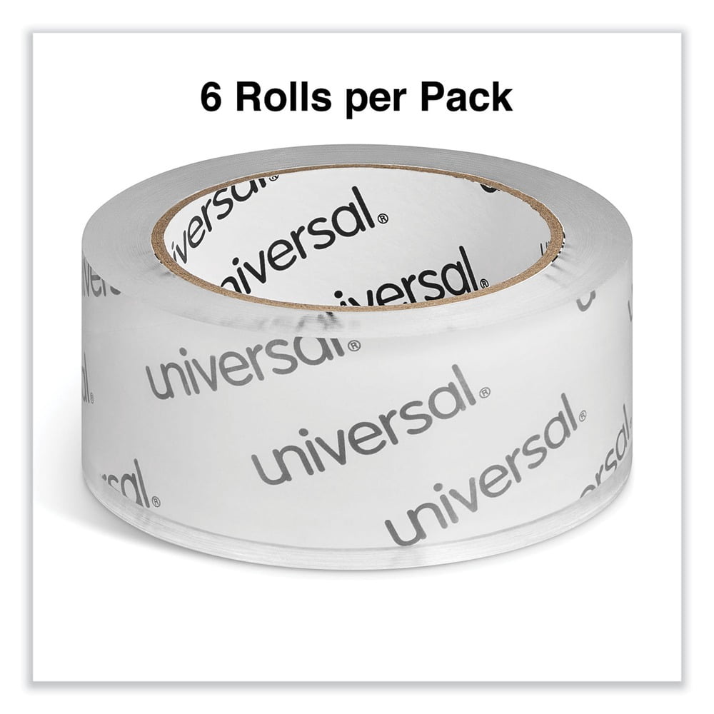 Universal UNV33100 Heavy-Duty Acrylic 1.88 in. x 54.6 yds. 3 in. Core Box-Sealing Tape - Clear (6/Pack)