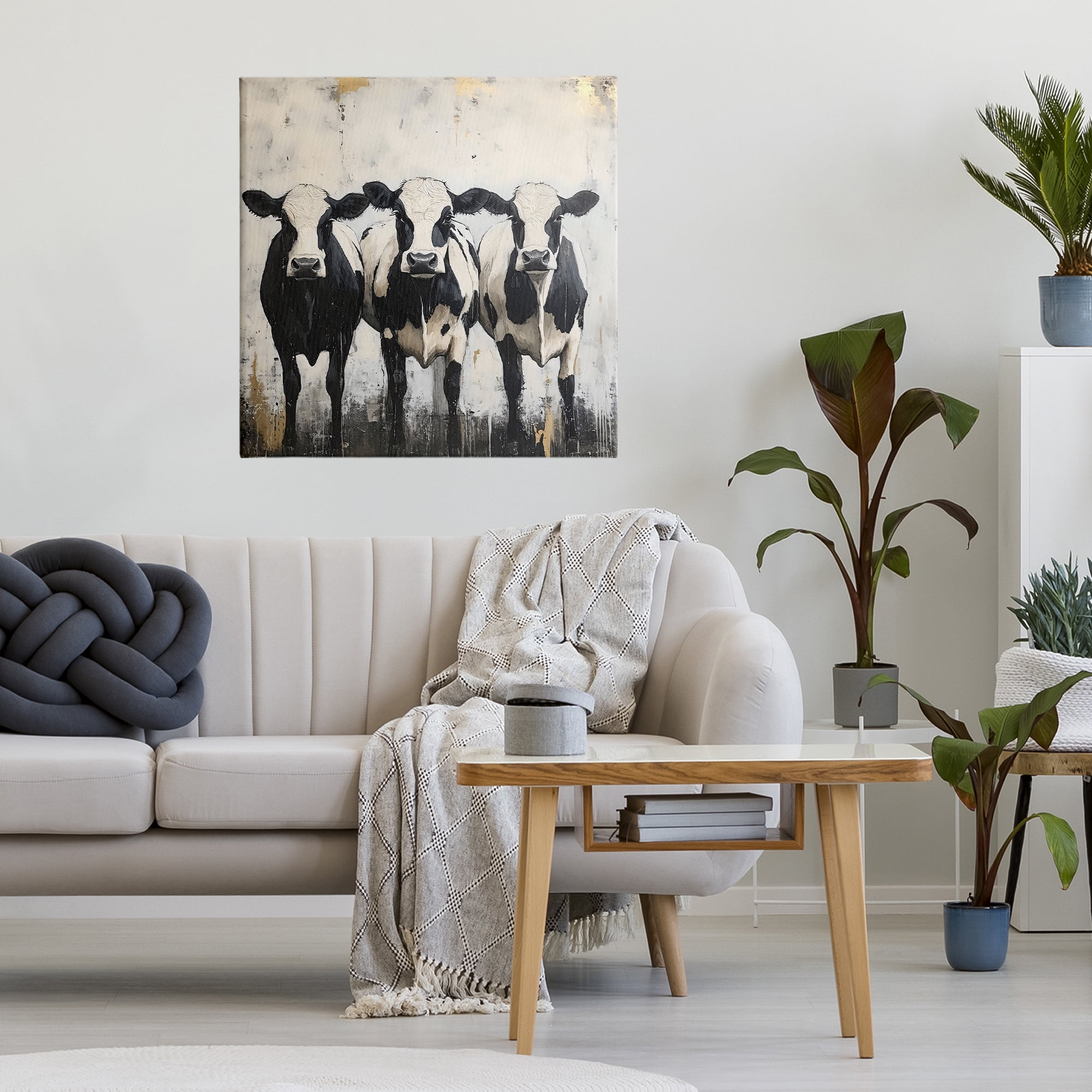 Stupell Industries Three Spotted Cows Canvas Wall Art, design by Creative Studio